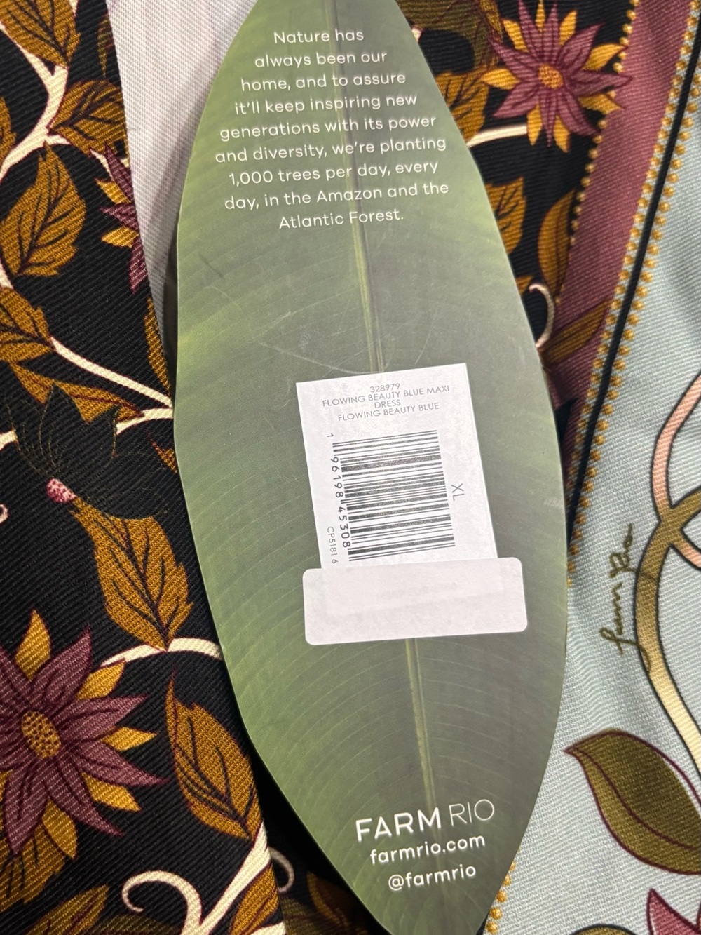 FARM Rio Mint and Rust Floral Maxi Dress - Picture 5 of 7